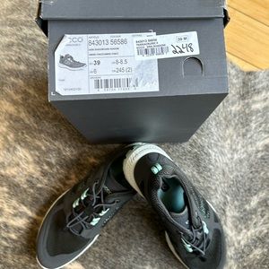 Ecco Terracruise II Dark Charcoal/Aqua Elastic Tie Athletic Shoe